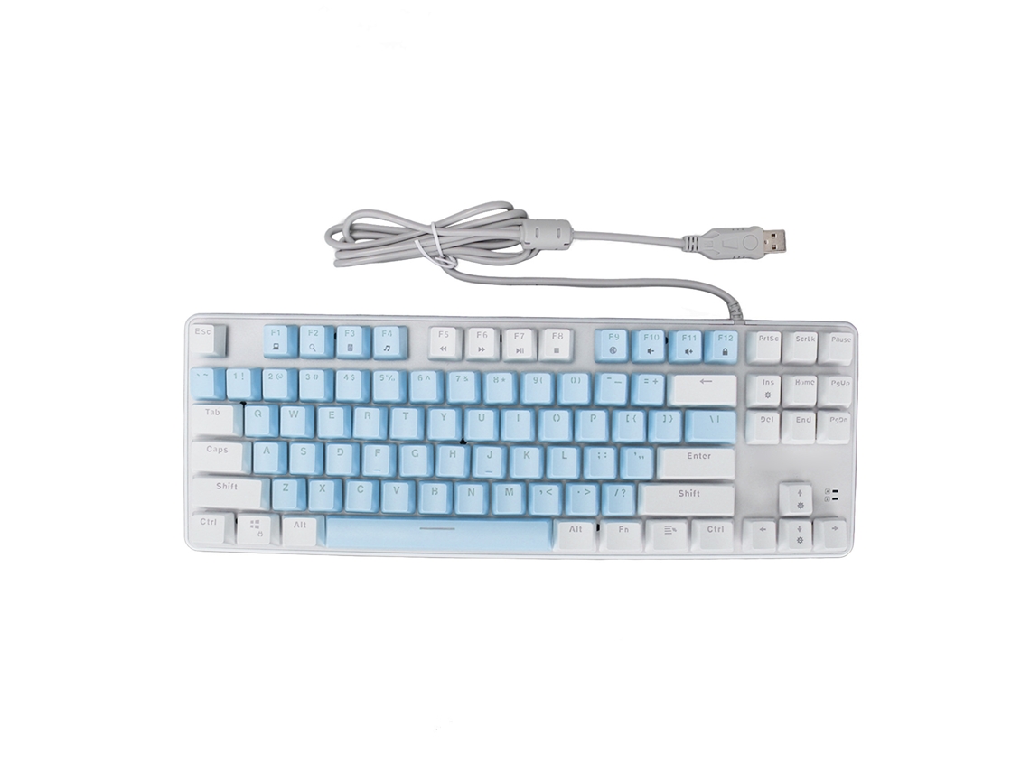 Teclado Mecânico Gamer 87 Teclas Switch Azul RGB Backlight USB para PC e Laptop com MARCA