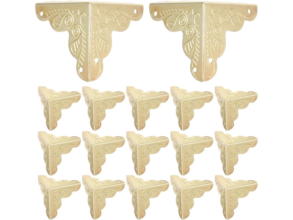 Garneck 24-protetores De Canto Decorativos Em Ferro Dourado Estilo Antigo Com Pregos E Design Envolvente Para Decoração