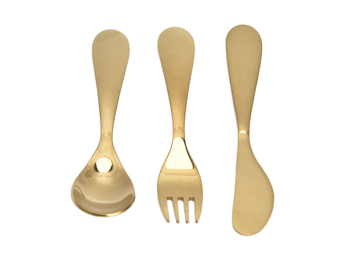 Conjunto De Talheres De Cozinha Em Aço Inoxidável 304 Para Crianças, Garfo, Colher, Faca, Conjunto De Talheres Dourado. Sygo