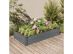 Vidaxl Canteiro Elevado C/ Forro 120x60x25 Cm Abeto Maciço Cinzento