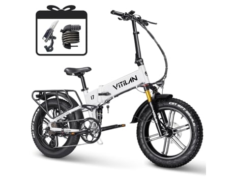 Bicicleta Elétrica Vitilan I7 Pro 3.0 Para Adultos 750 W 48 V 20 Ah Com Bateria Removível, Bicicleta Elétrica Dobrável Com Suspensão Total
