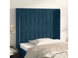 Vidaxl Cabeceira Cama C/ Abas Veludo 83x16x118/128 Cm Azul-escuro