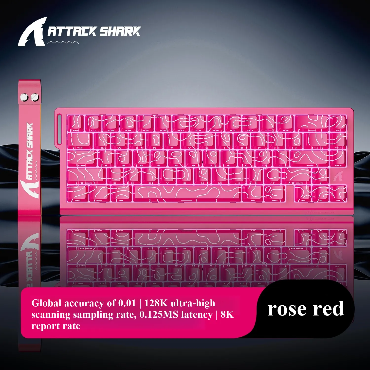 Teclado Mecânico X68he Com Fio Rgb Com Teclas Magnéticas - Rosa