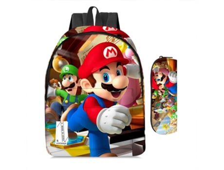 KOHREE Conjunto de Duas Peças de Mochila de Estudante Mario