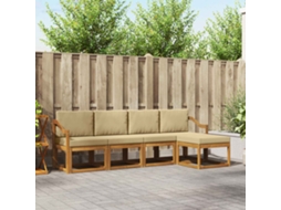 Vidaxl Conjunto De Sofás Para Exterior 5 Unid. Natural E Bege