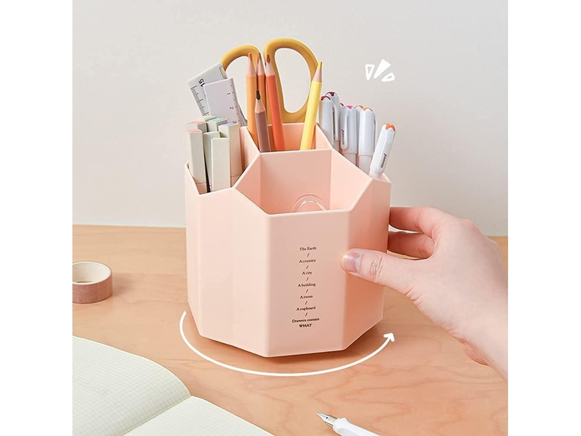Organizador De Mesa Giratório Organizador De Mesa Com Caneta Rosa Aquaforge