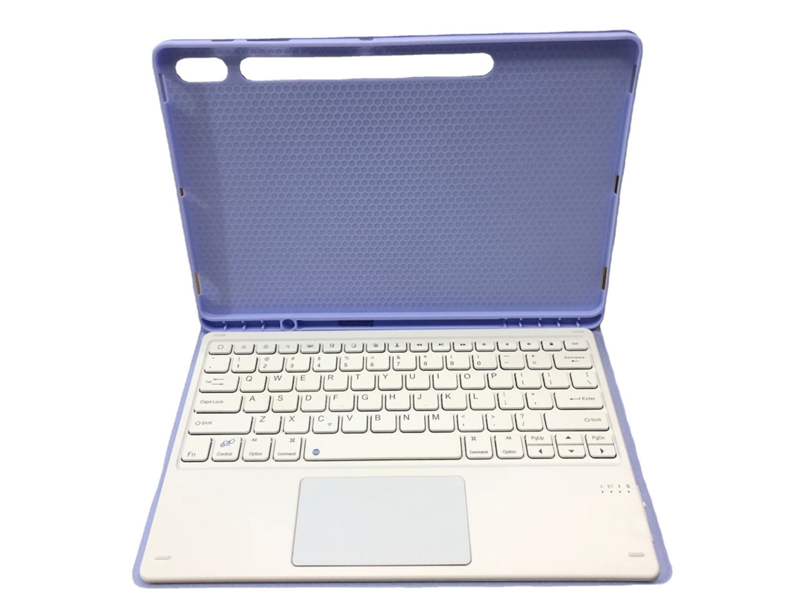 Lurelia Capa Com Teclado Bluetooth Para Samsung Tab S8plus 12.4 Com Teclado Touch, Roxo E Branco