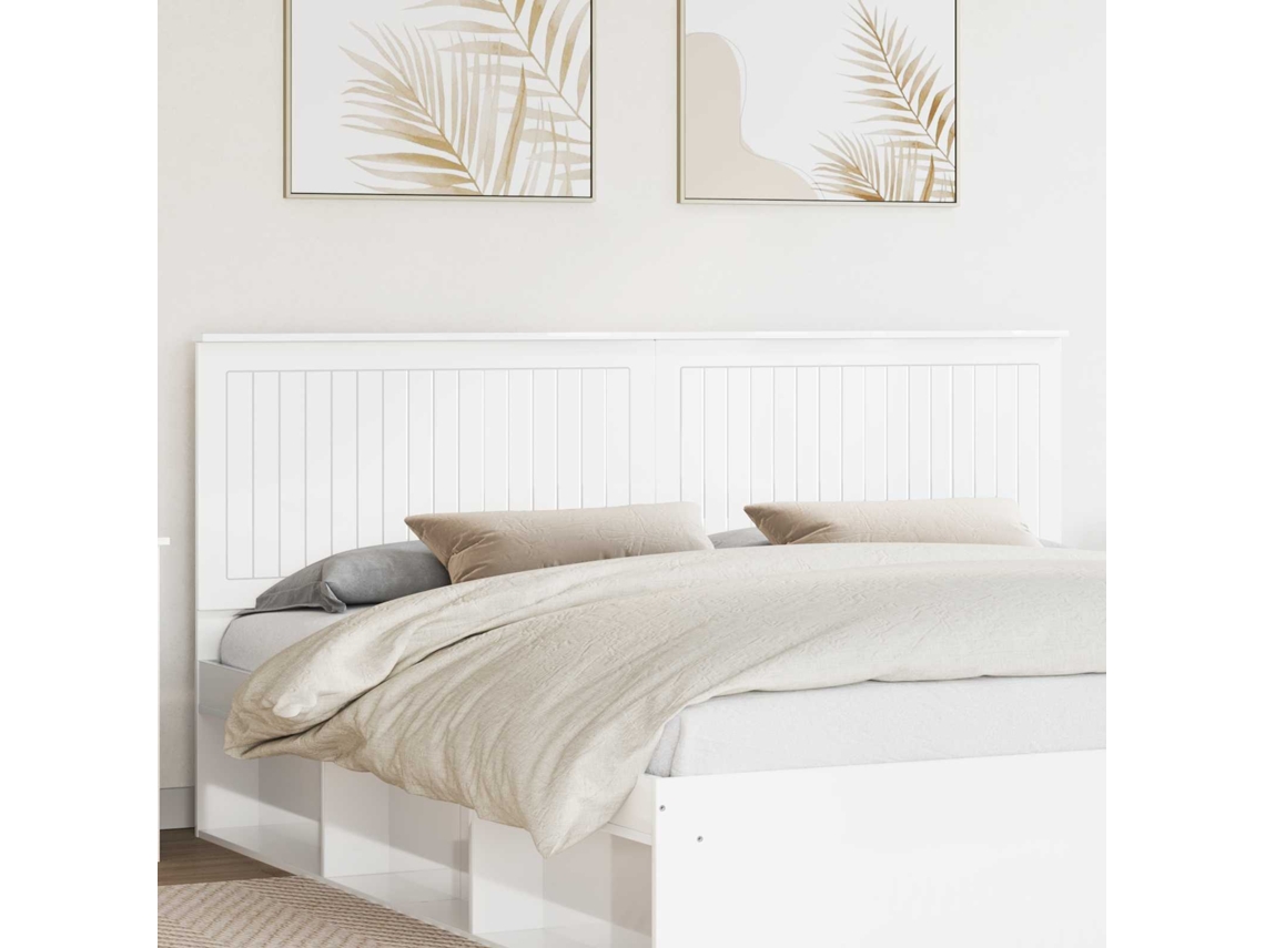 Vidaxl Cabeceira Branco Brilhante 200 Cm Madeira Processada