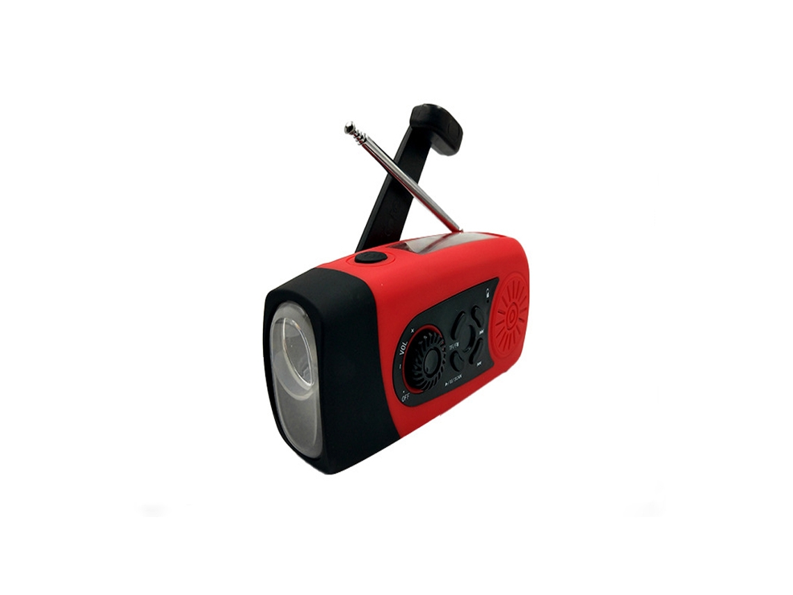 RÁDIO MULTIFUNCIONAL VERMELHO, MINI, LANterna SOLAR AQUAFORGE