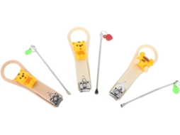 Conjunto De Cortadores De Unhas Práticos E Adoráveis Em Abs E Aço Inoxidável, 3 Peças