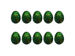Laxiscreed Ovos De Páscoa De Plástico Com Revestimento Metálico, Pack Com 10, Cor Verde Com Pó Polvilhado