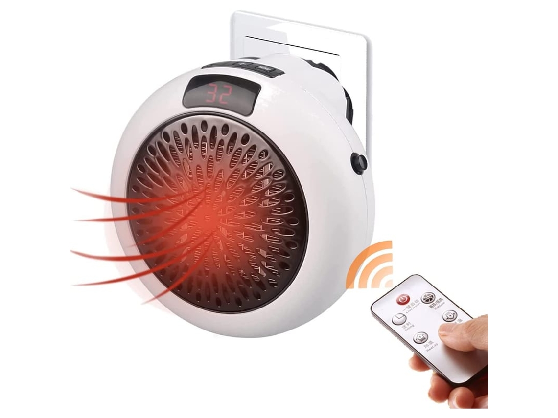 Smart Space Heater Elétrico Com Termostato Digital Controle Remoto E Timer