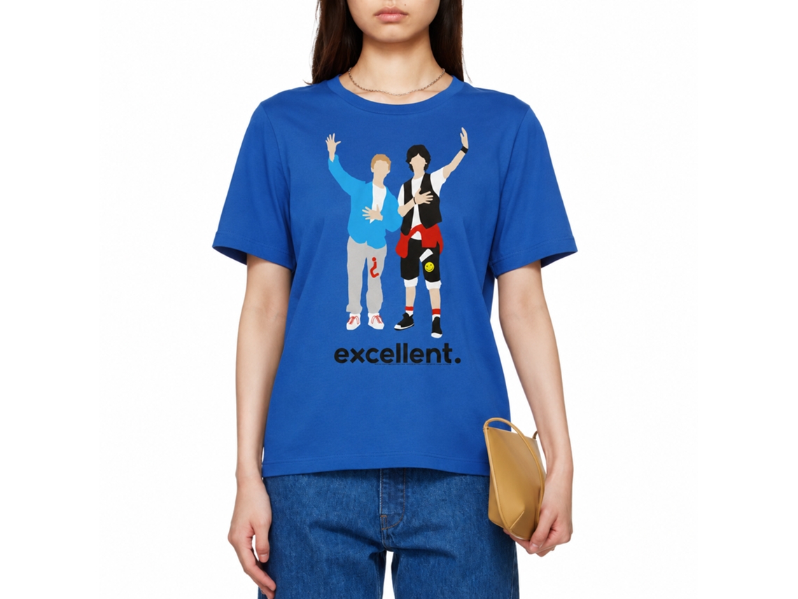 Rockinstone Bill And Ted Minimal Solid Royal Adult T-shirt Size:xxl