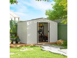 Galpão Jardim Chapa Aço Portas Duplas Correr 277x195x192cm Prata