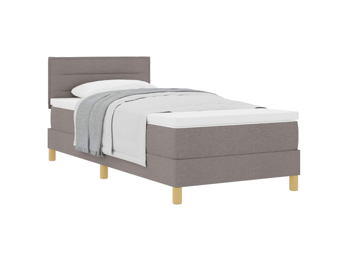 Cama Box com Colchão Cinzento Acastanhado Tecido MAISON EXCLUSIVE (80x200 cm)