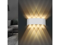 Luminária De Parede Interior/exterior 22x8x5cm,led 8w 3000k Branco Quente Ip65,iluminação Para Sala Btforus