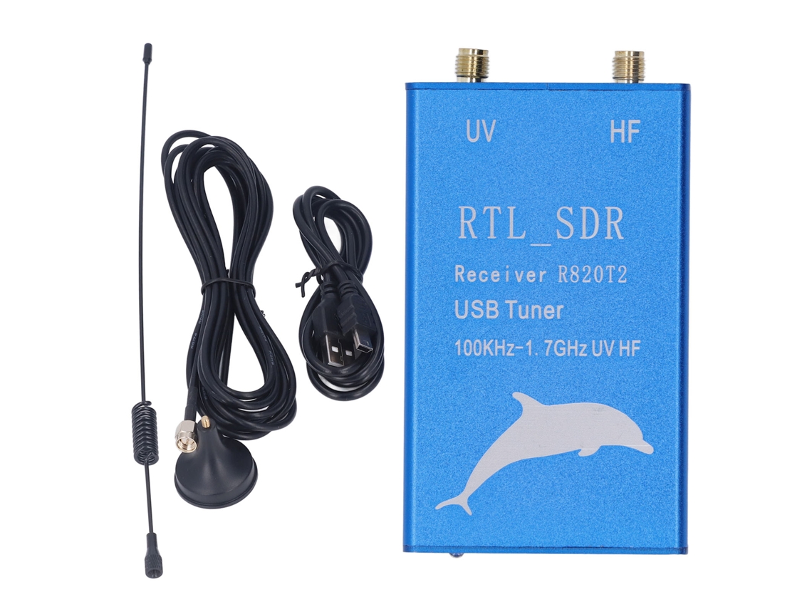 Tuner Receptor USB RTL SDR HF UHF VHF 100kHz‑1.7GHz com Chips RTL2832U R820T2
