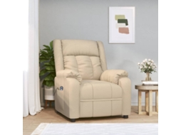 Vidaxl Poltrona Reclinável Elétrica Tecido Cor Creme