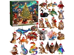 Contagem Regressiva De Natal Com Animais- Presente De Advento Selvagens Para Crianças| Caixa Miniaturas De