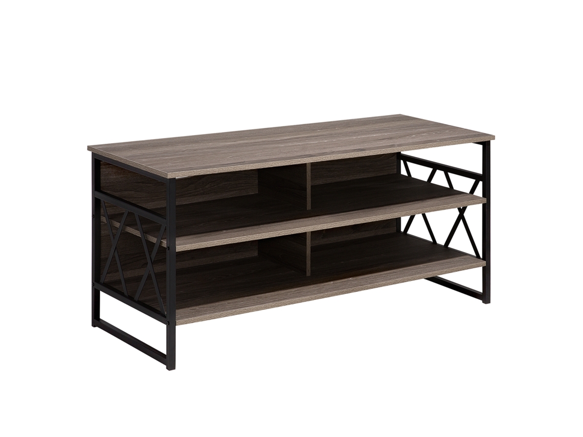 Móvel De Tv Beliani Carlisle De Aglomerado De Madeira Taupe 120x51x56