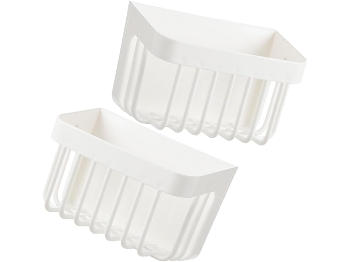 Organizador De Parede Para Banheiro, Em Material Resistente, Com 2 Peças E Grande Capacidade De Armazenamento