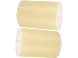 Cúpula Decorativa Redonda Em Linho Amarelo, Conjunto De 2, Diâmetro Padrão, Compatível Com Abajures E Luminárias De Chão.