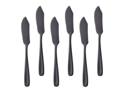 Cuchillos De Mantequilla De Acero Inoxidable 304, Esparcidores De Queso Negros 6 Piezas Para Mermelada Crema Desayuno