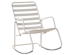 Poltrona De Baloiço Moderna Com Encosto Ripado Beliani Turi De Alumínio Branco 66x96x92