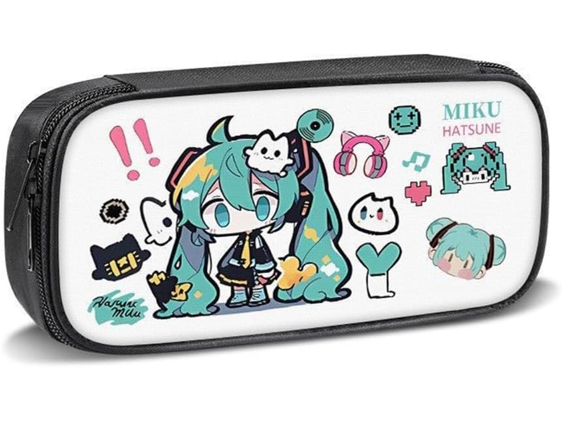 Estojo De Lápis Lona Zhongkaihua Miku, Tema Anime, Preto, Grande Capacidade, Escolar Moderno,