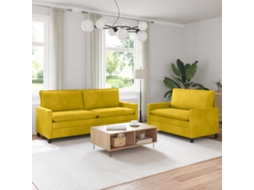 Vidaxl Conjunto De Sofás 2 Unid. Amarelo Veludo