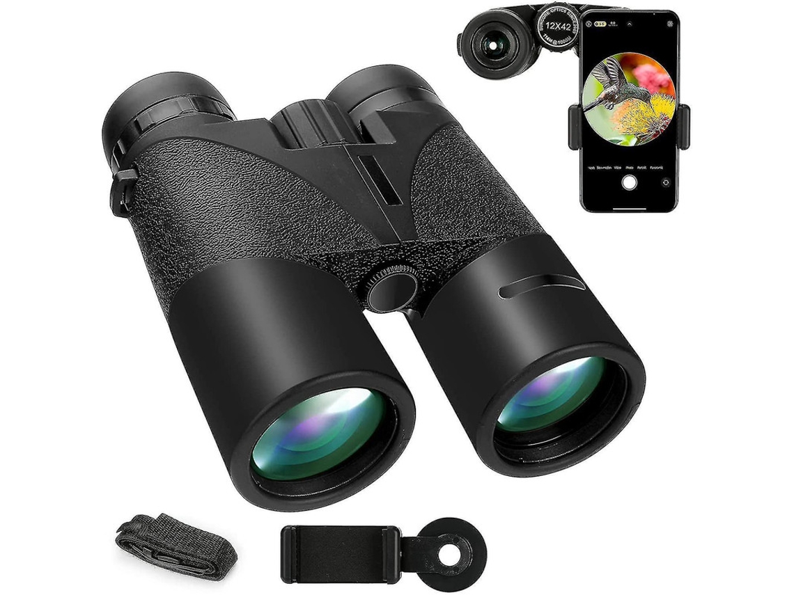 Binóculos 12x42 Ip68 Anti Vibração Bak4 Prisma Fmc Compactos Observação Pássaros Caça Caminhadas Preto Bestvite