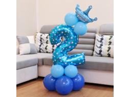 Laxiscreed Balão Numbers 32in Em Cor Vibrante Para Festas E Aniversários, Número 2 Azul