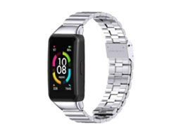 Pulseira De Substituição Mijobs Com Fivela De Metal Em Aço Inoxidável E Encaixe De Bambu Para Huawei Band 6 / Honor Band 6
