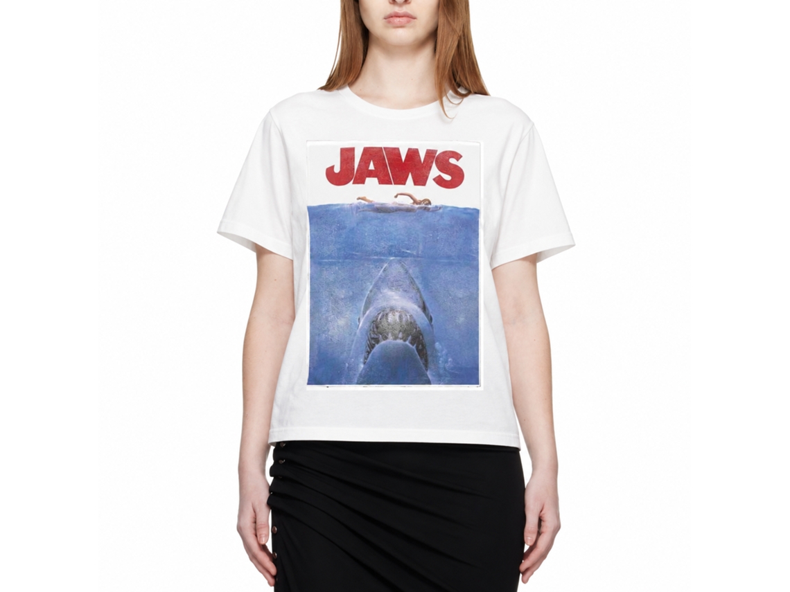 Rockinstone Jaws Movie White Adult T-shirt Size:xxl