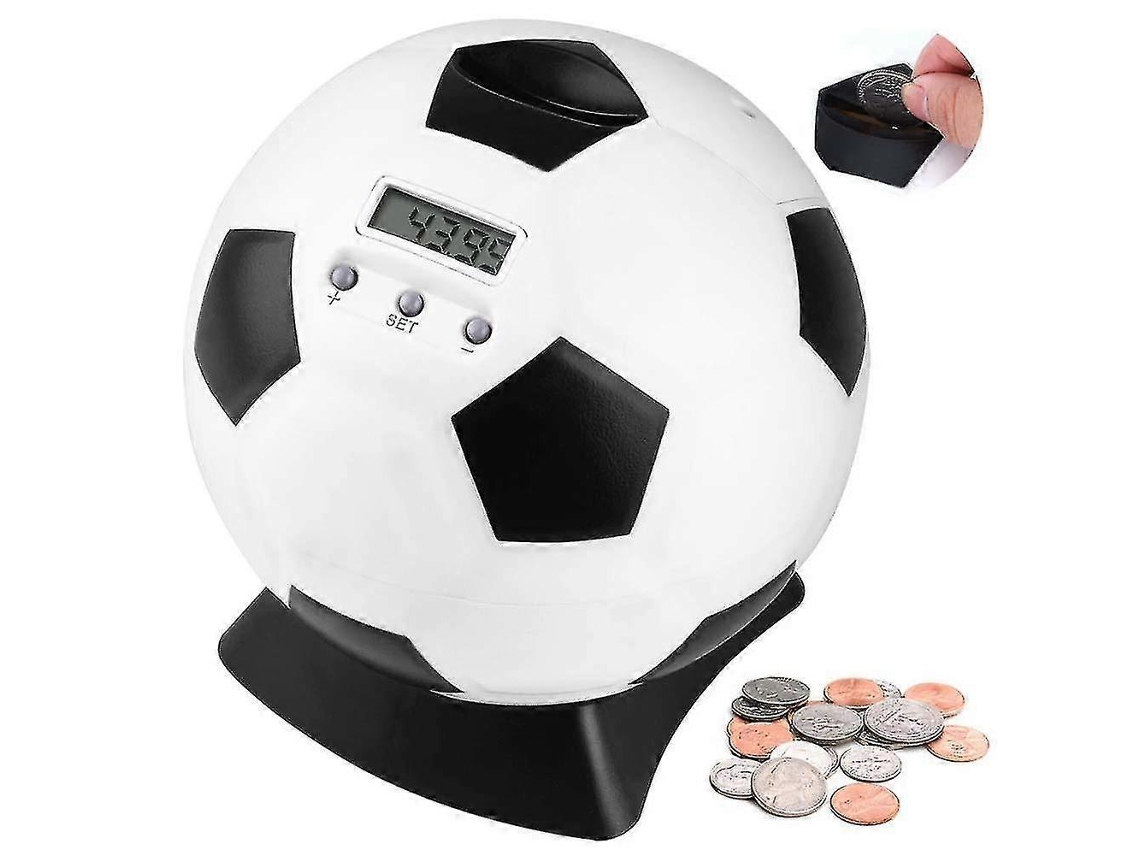 Omni banco de Moedas em Forma de Futebol com Tela Lcd Automática, Presente Ideal para Crianças e Adultos Aficionados por Futebol