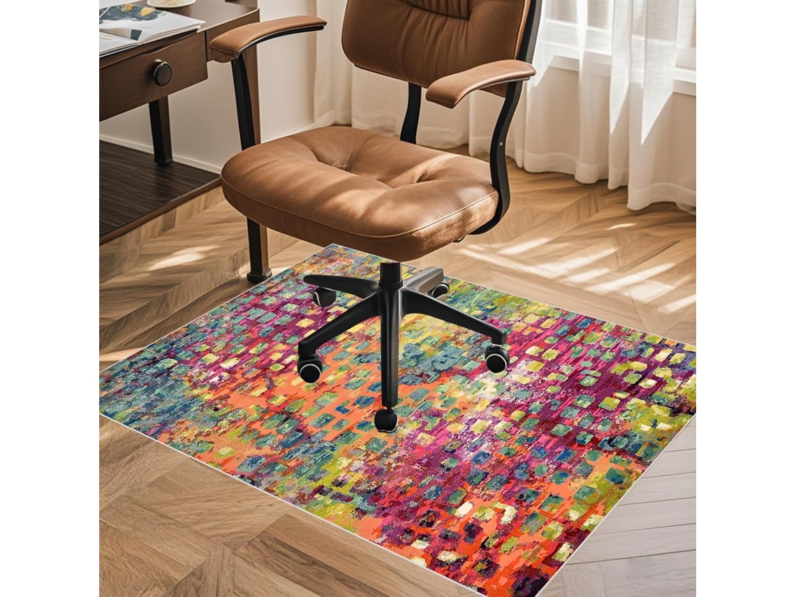 Tapete Cadeira Escritório Protetor 80 X 100 Cm Tecido Piso Madeira Parquet Laminado Cm,