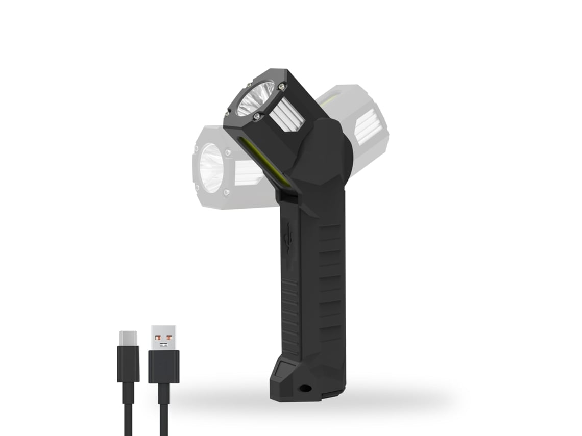 Lanterna Led Recarregável De 1000 Lúmens Luz De Trabalho Lanterna Giratória De 180 Graus Com Base Magnética Lanterna Led À Prova Dágua Yunzii