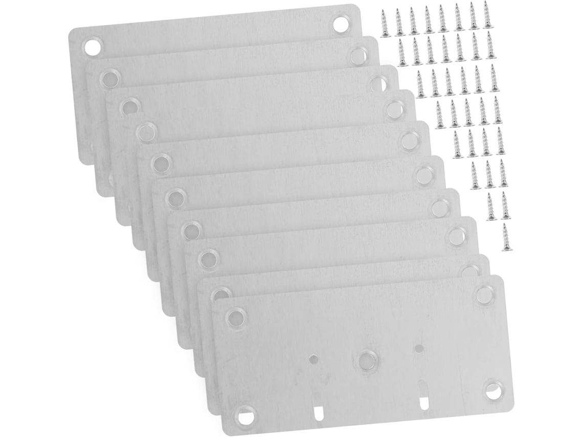 Conjunto De 10 Placas Reparo Dobradiças Em Aço Inoxidável, Duráveis E