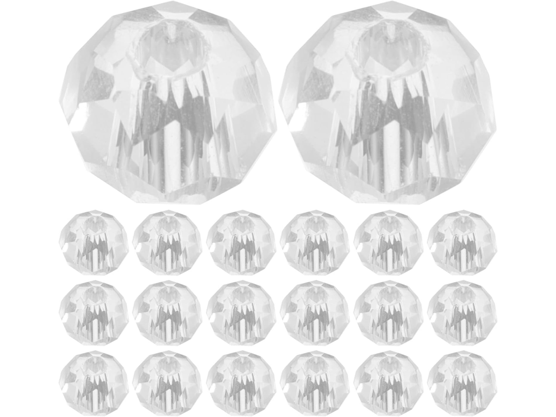 200 Peças De Contas Redondas De Vidro Transparente De 6 Mm