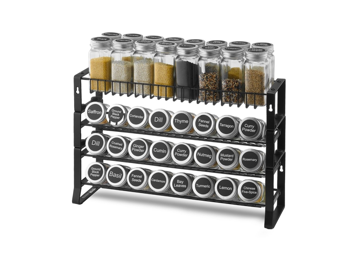 Organizador De Especiarias Empilhável 40 X 27 Cm Com 4 Níveis E Design Modular Para Cozinha Tekmaquinas