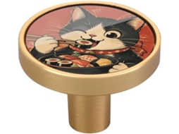 Conjunto De 4 Puxadores Armário Retrô Com Tema Gato Anime, Design Elegante Para Gavetas, Paredes, Cômodas E Armários