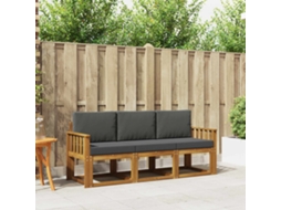 Vidaxl Conjunto De Sofás Para Exterior 3 Unid. Natural E Antracite