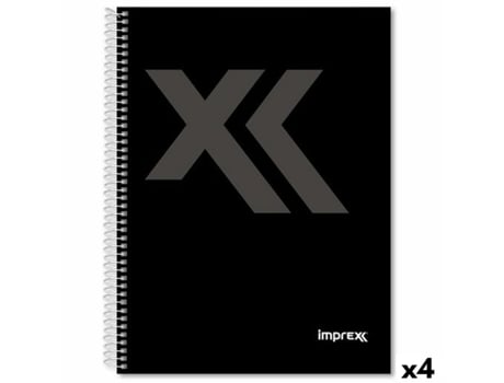 Caderno Imprex Preto Din A4 80 Folhas (4 Unidades)
