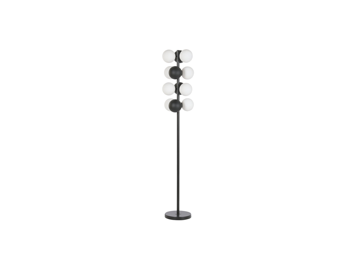 Luminária de Chão com Bolas de Cristal Metálicas Pretas, 28x28x155cm ALEXANDRA HOUSE LIVING