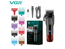 Máquina de Cortar Cabelo Elétrica com Corte Espiral e Visor Digital Lcd MDUG (vermelho)
