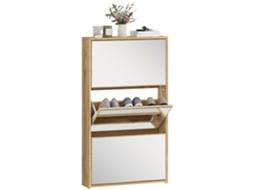 Sapateira Estreita com Espelho, 9 Pares, 65x17x114.5cm, Madeira, BTFORUS