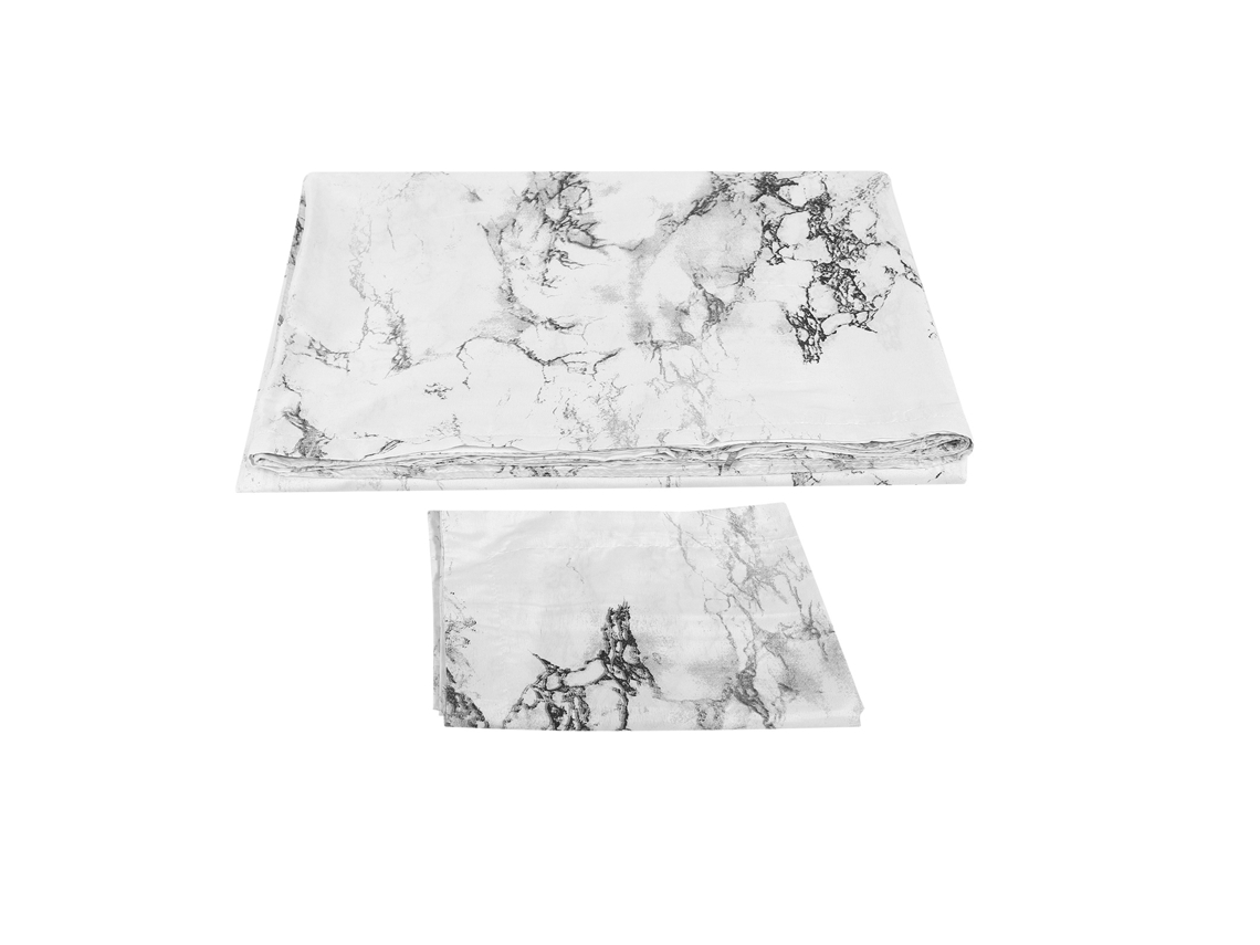 Conjunto de cama em mármore estampado, capa de edredom, travesseiro, fibra de poliéster, 150x200cm | S/MARCA