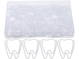 Doitool 100 Clips de Papel em Formato Dente, Pequenos e Decorativos, com Núcleos Metálicos Classificados, para Organização