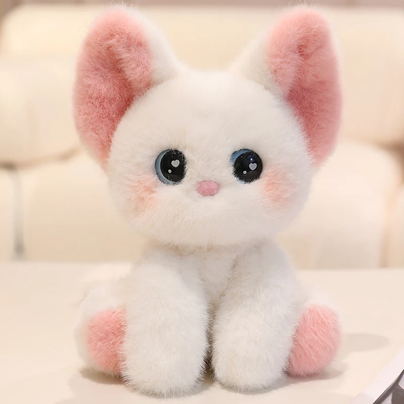Super Fofo Gato Devon Siamês de Pelúcia Sentado, Decoração para Casa e Escritório. MDUG (gato Devon Branco de 24 Cm)