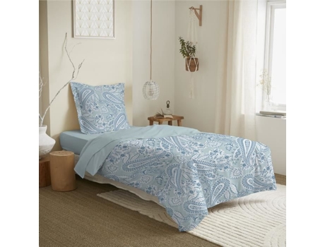 Conjunto de Lençol COTON PUR Cama Azul - 3pcs (190 cm)